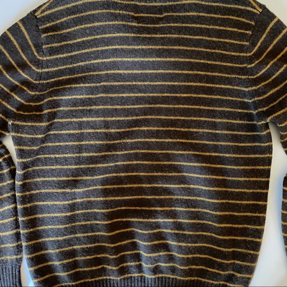 SpringField Brown Original Lambswool Cowlneck Striped Sweater - Picture 6 of 8